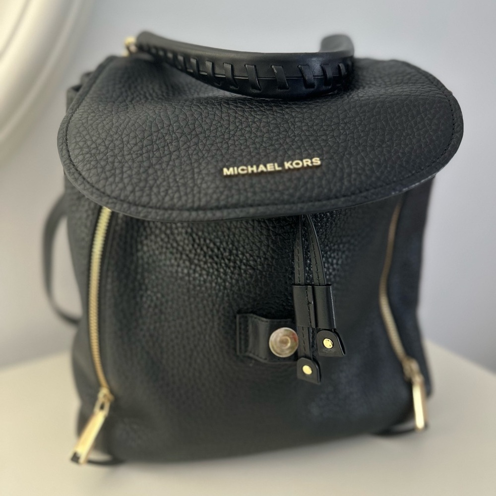 Michael Kors Black Leather Backpack
